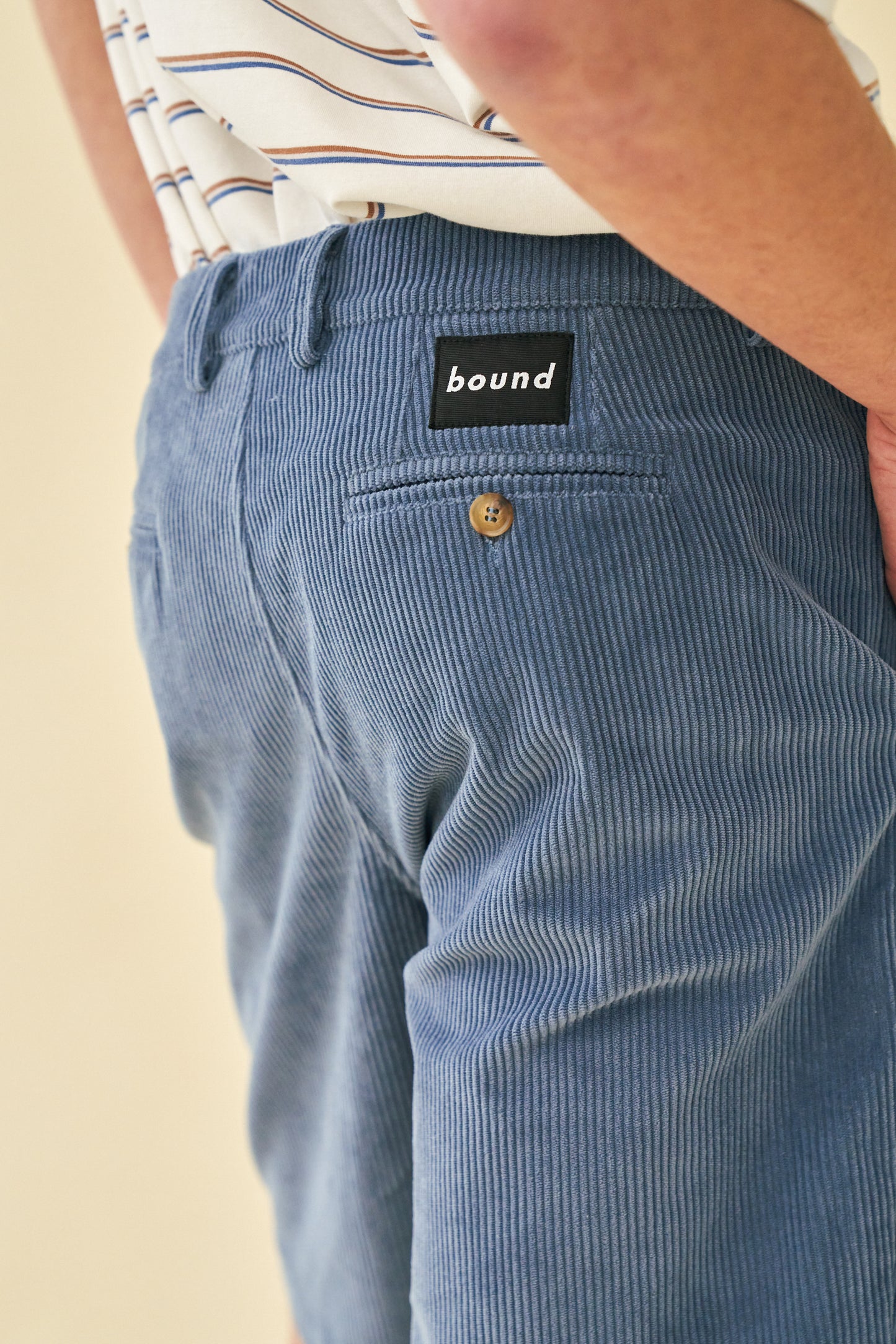 bound 'Slate Blue' Cord Shorts