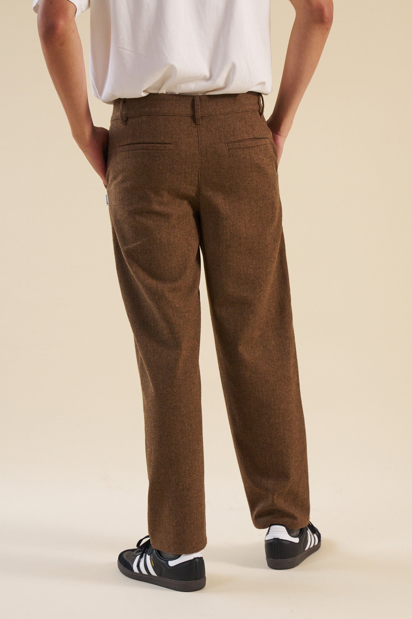 bound Wool Textured Cropped Trouser