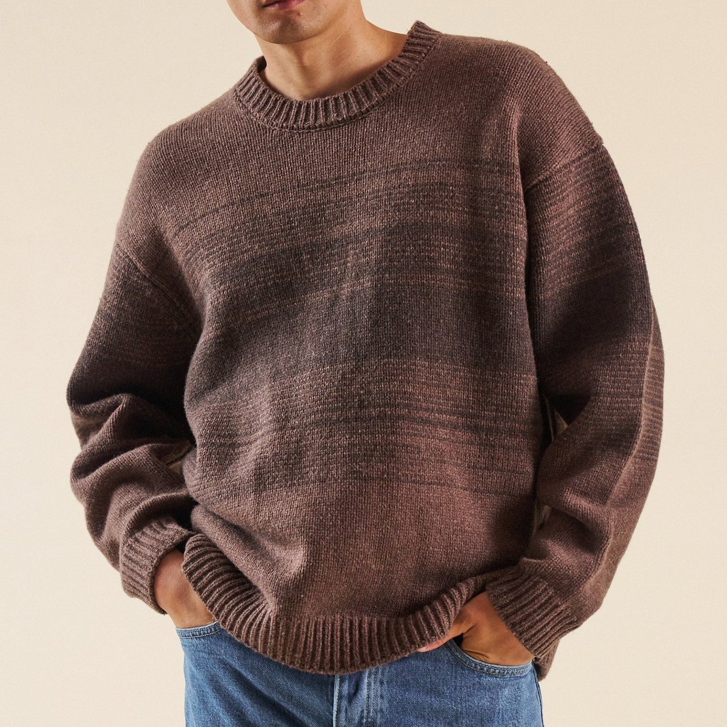 bound Brown Gradient Lambswool Sweater