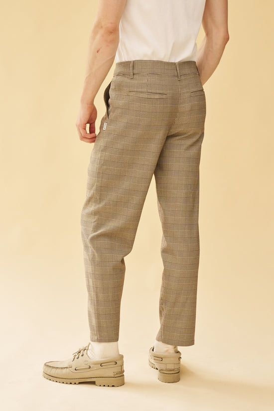 bound Houndstooth Check Trouser - Grey