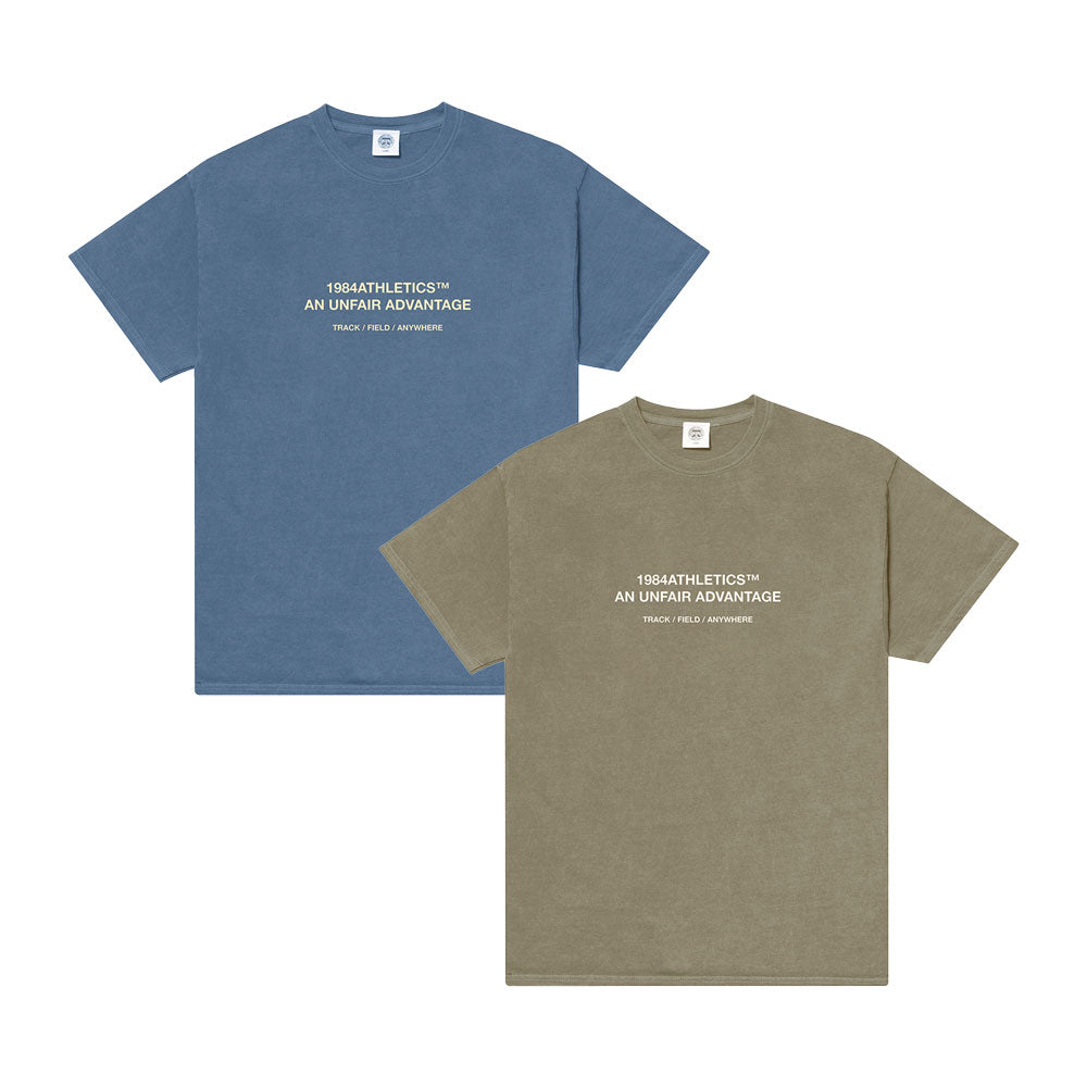 Vice 84 'Athletics' Vintage Washed Tee Twinpack - Pacific Blue/Army Green