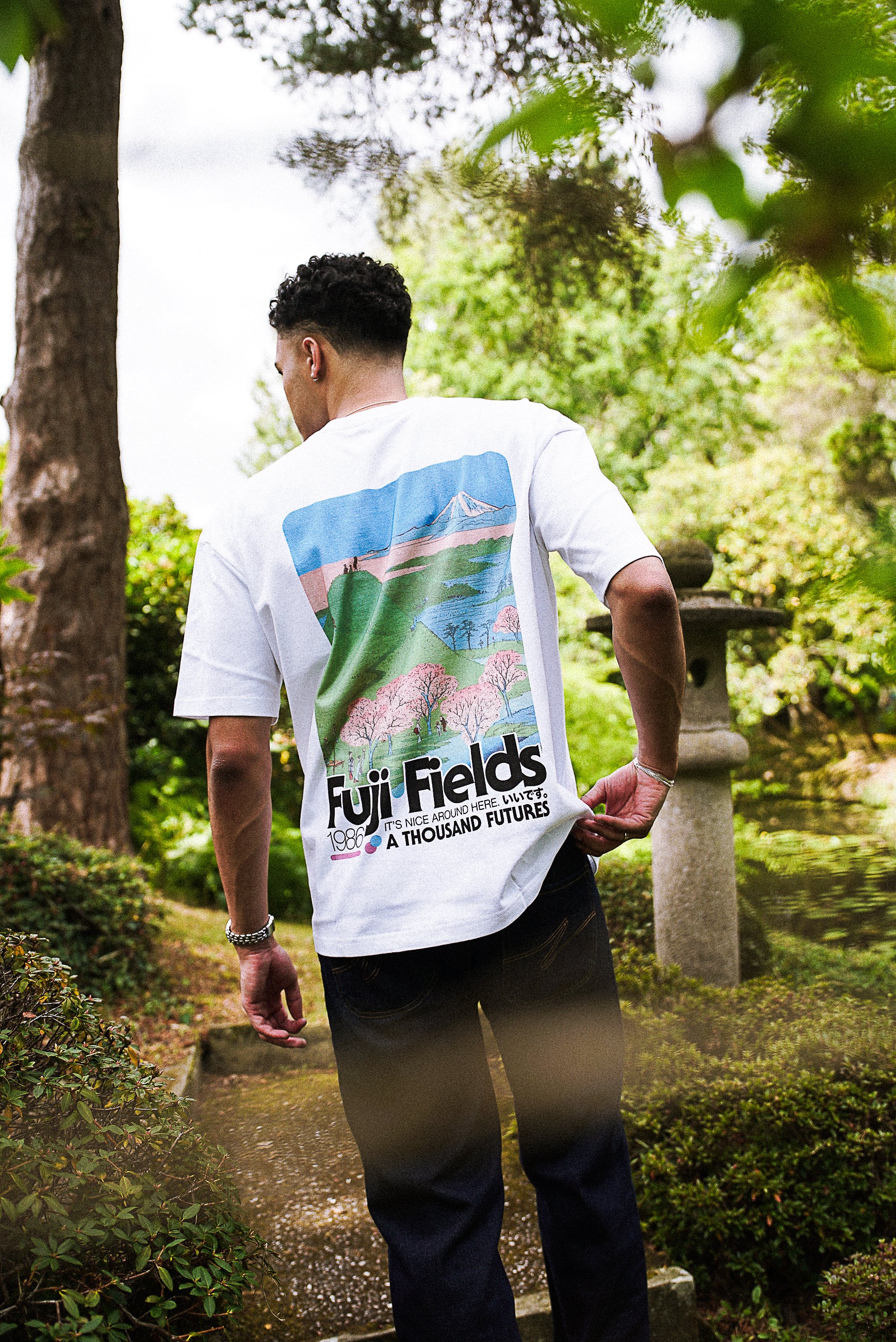 A Thousand Futures x GK 'Fuji Fields' Tee - White – UN:IK Clothing