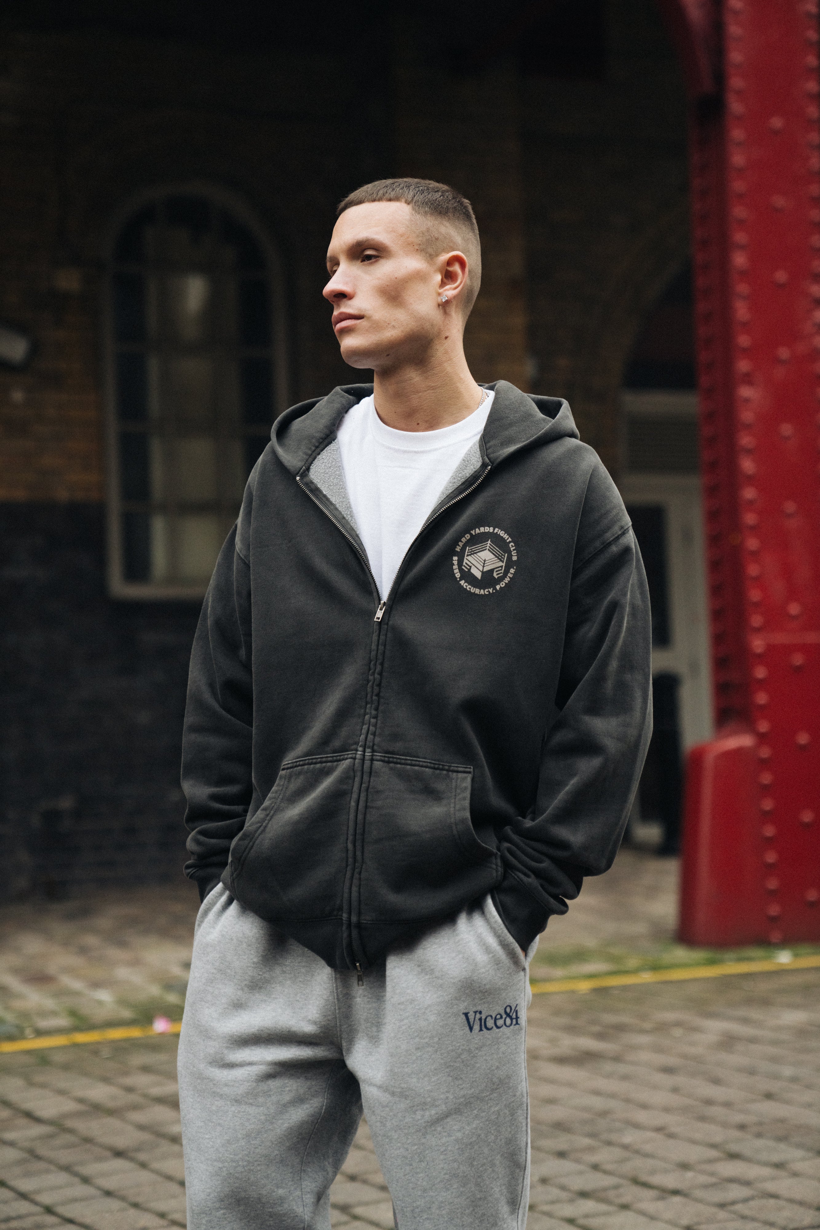 Vice 84 'Hard Yards' Faded Zip Up Hoodie - Black – UN:IK Clothing