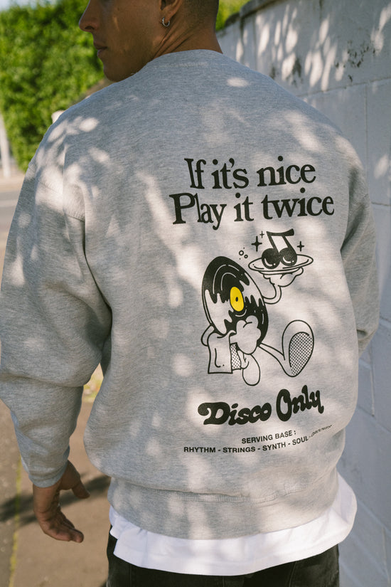 DISCO ONLY 'Play It Twice V2' Sweater - Grey