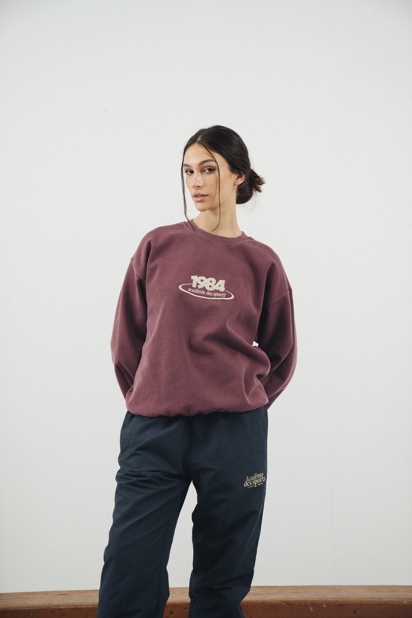 Vice 84 '1984 Disc' Embroidered Sweater - Vintage Washed Maroon