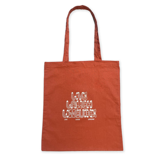 Other Side Store 'Live Laugh Linguine' Tote Bag - Rust