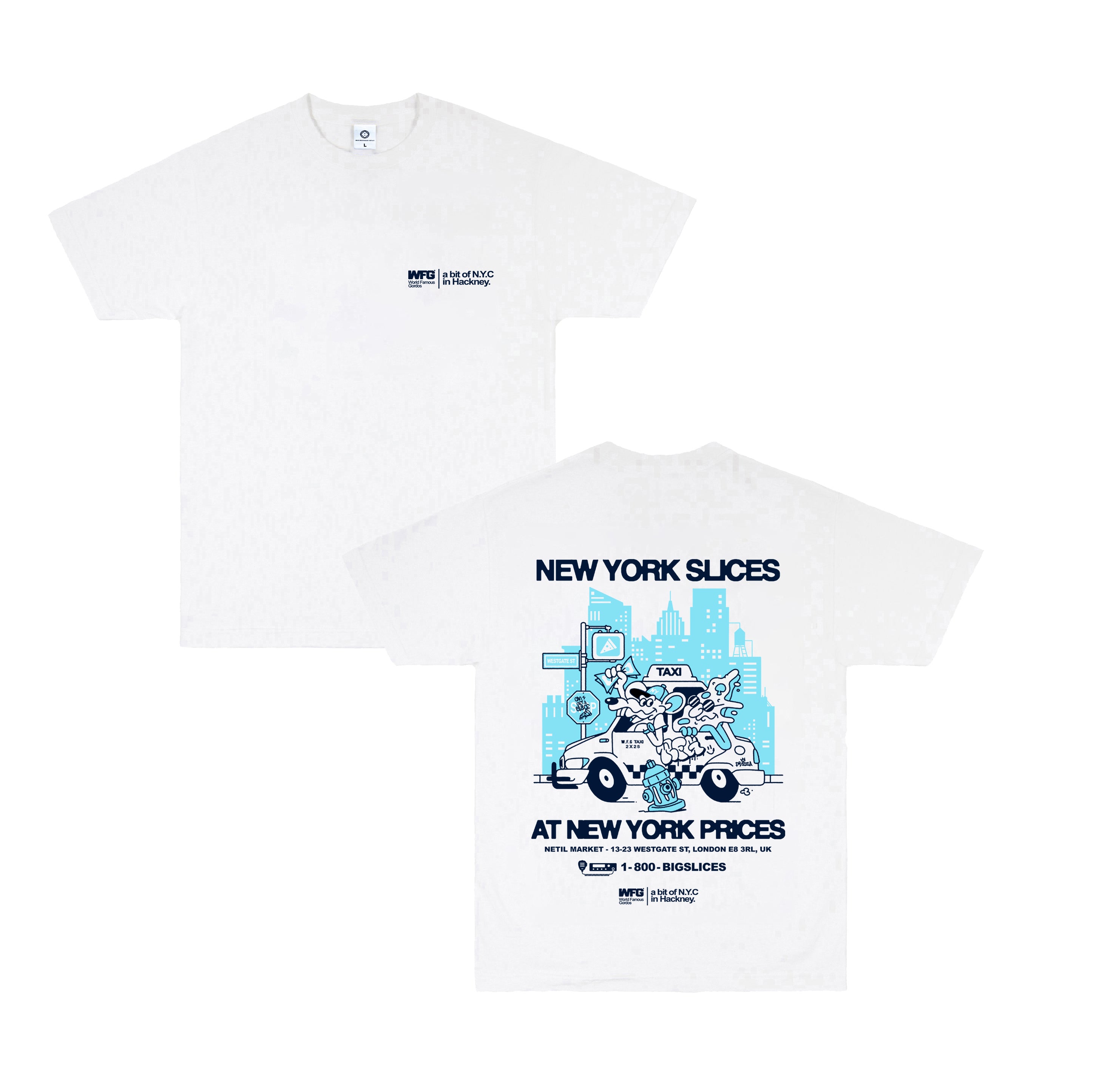 World Famous Gordos 'NYC Slices' Tee - White – UN:IK Clothing