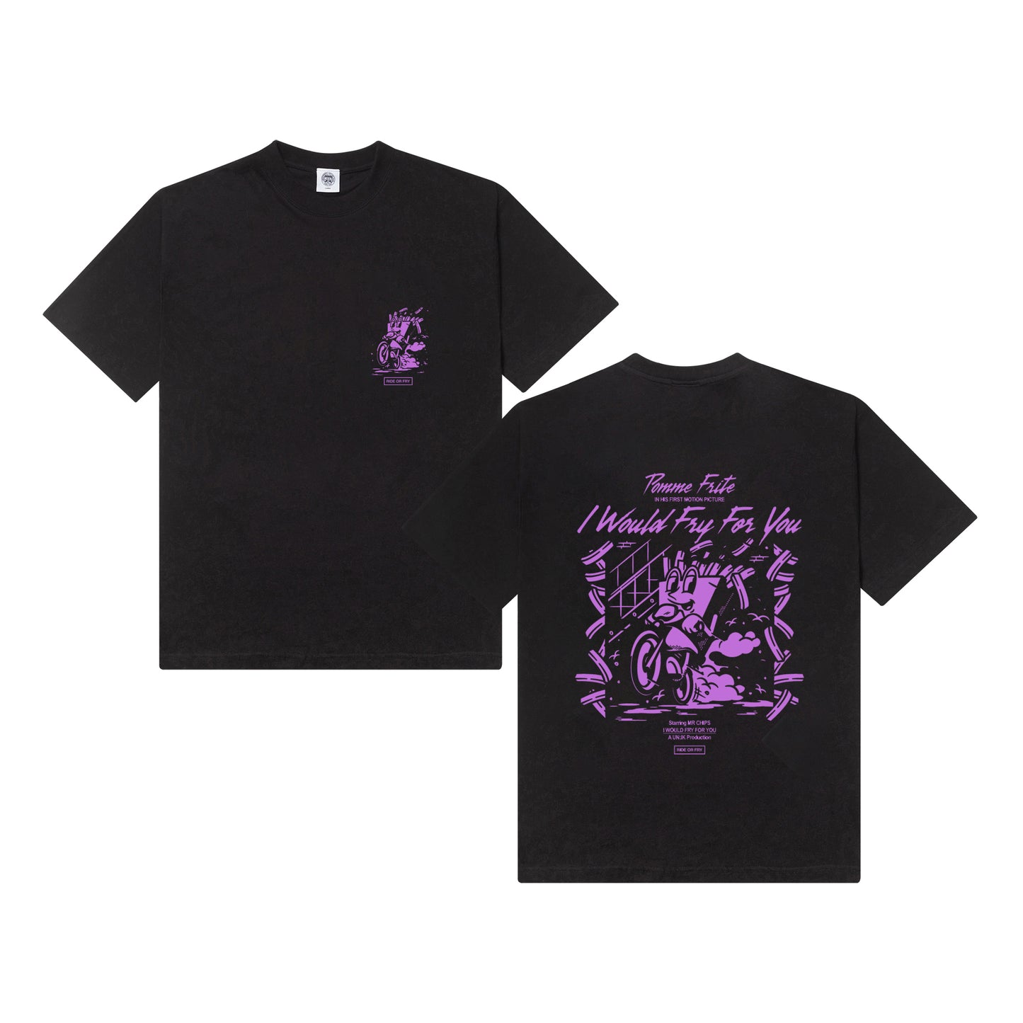 Pomme Frite 'Ride Or Fry' Tee - Black