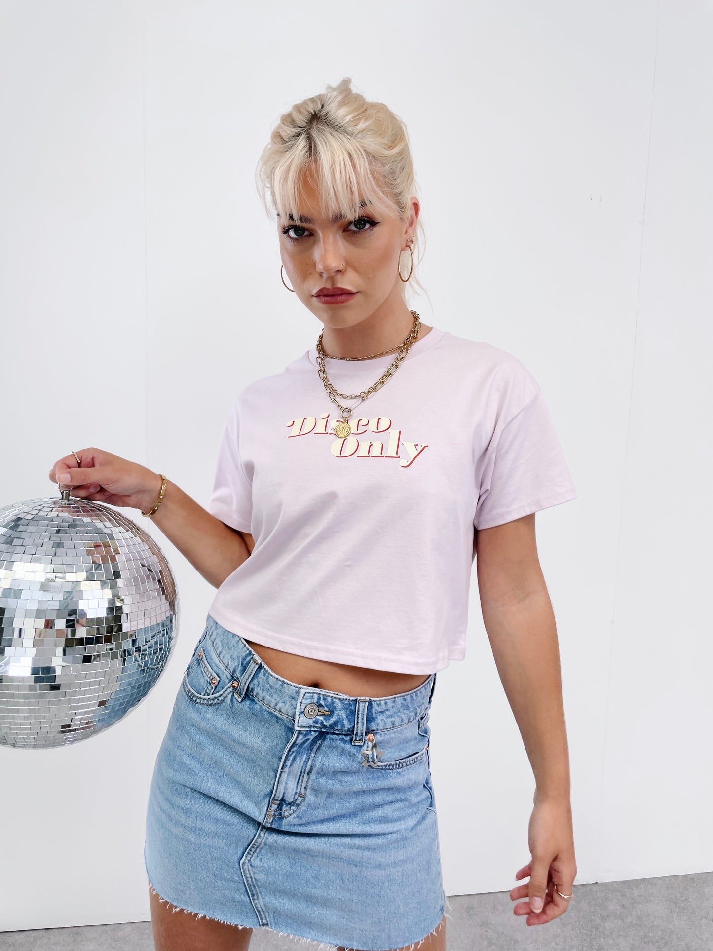 DISCO ONLY WMNS '70s' Cropped Tee - Orchid