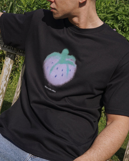 Other Side Store 'Purple Strawberry' Tee - Black
