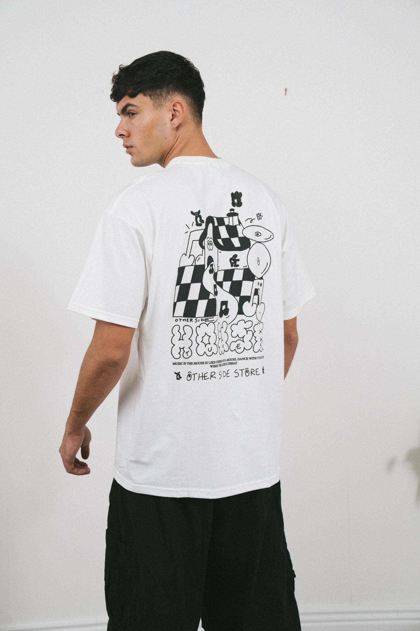 Other Side Store 'House Tunes' Tee - White
