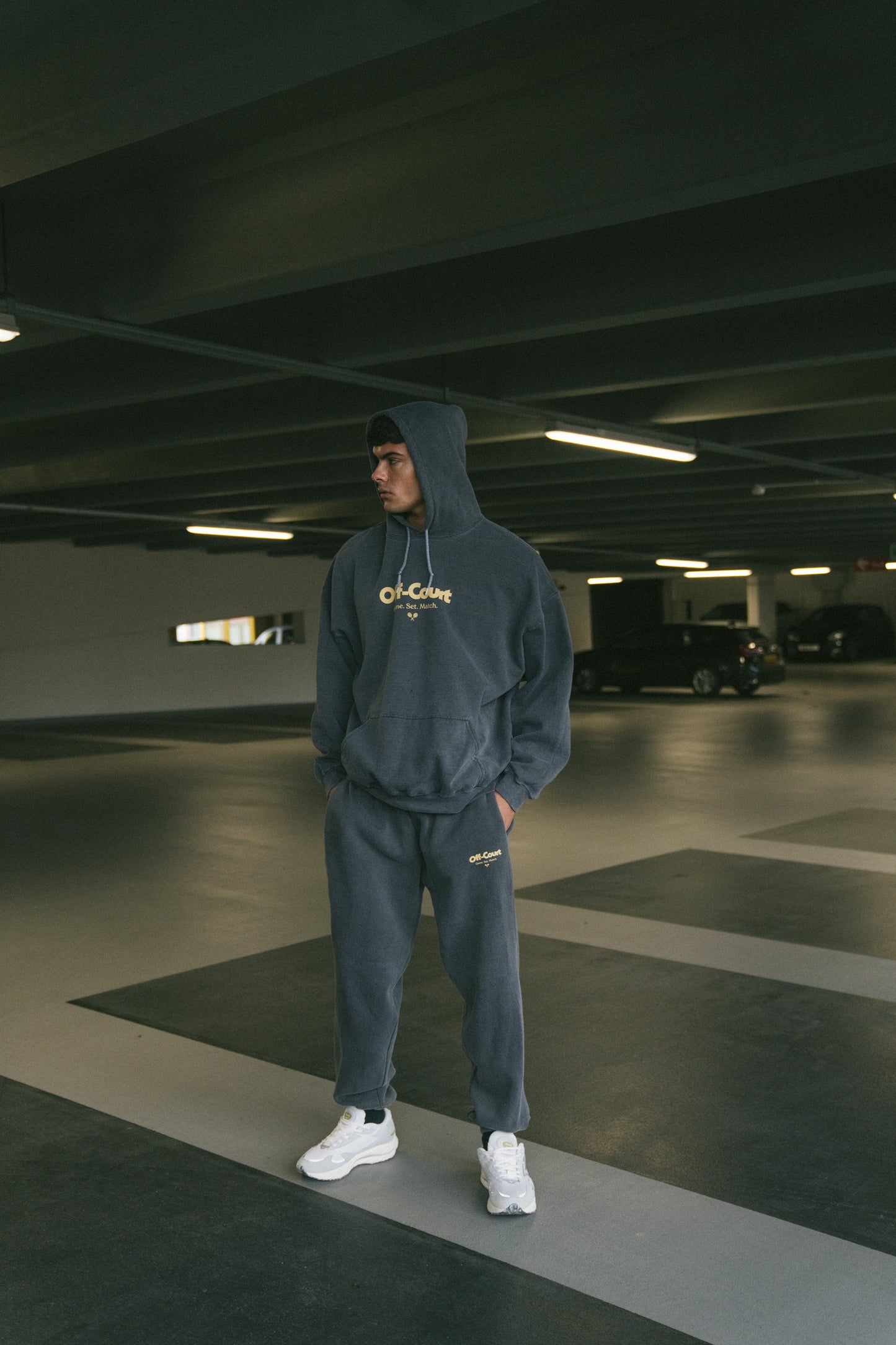 Vice 84 'Off-Court GSM' Hoodie & Jogger Set -  Vintage Washed Charcoal