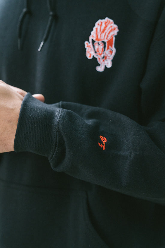 Pomme Frite 'Chips' Embroidered Hoodie - Black