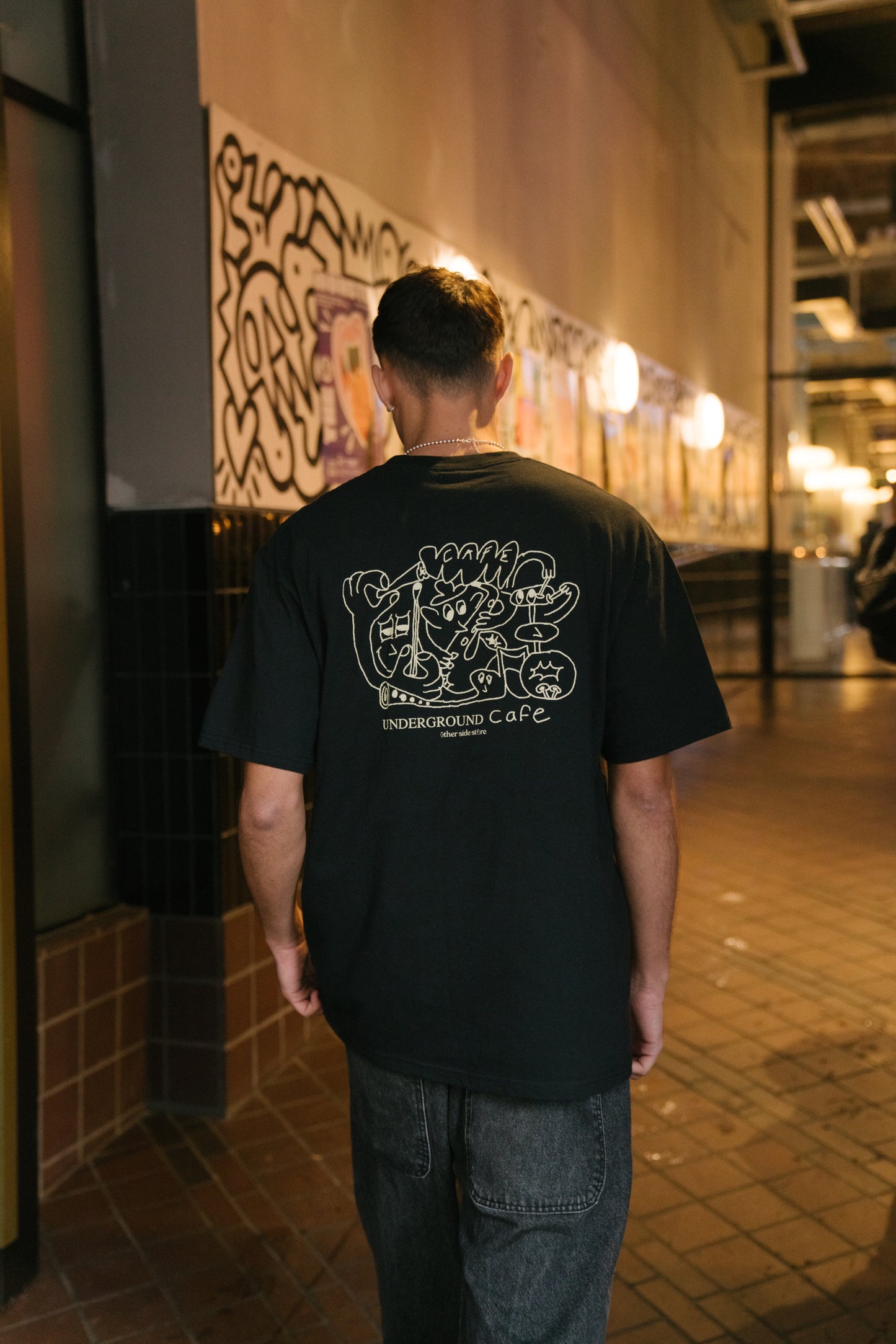 Other Side Store 'Underground Cafe' Tee - Black