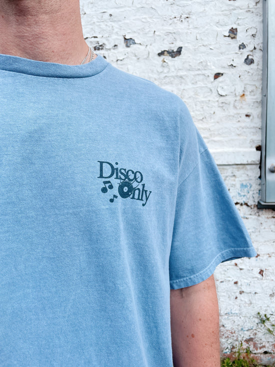 DISCO ONLY 'Business As Usual' Vintage Washed Tee - Blue