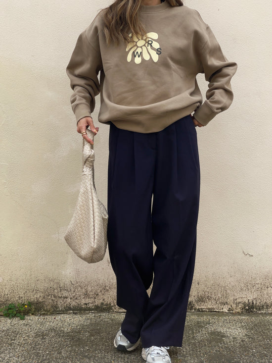 FLWRS Relaxed Crew Neck Sweater - Sand