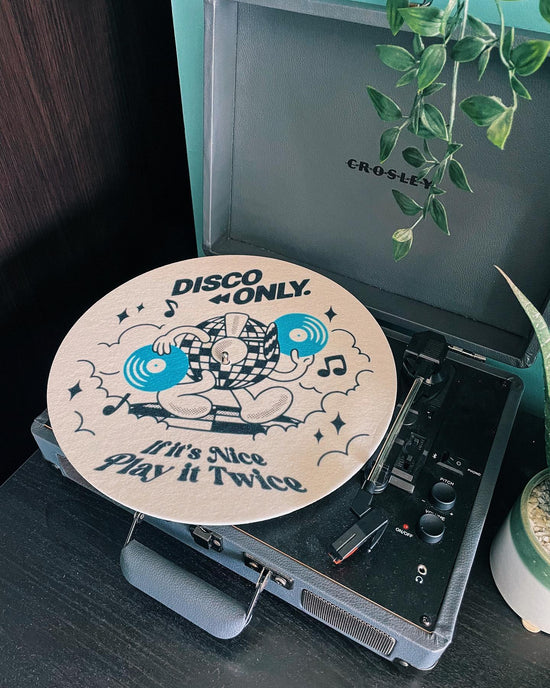 DISCO ONLY 'Play It Twice V4' Vinyl Slipmat - Cream