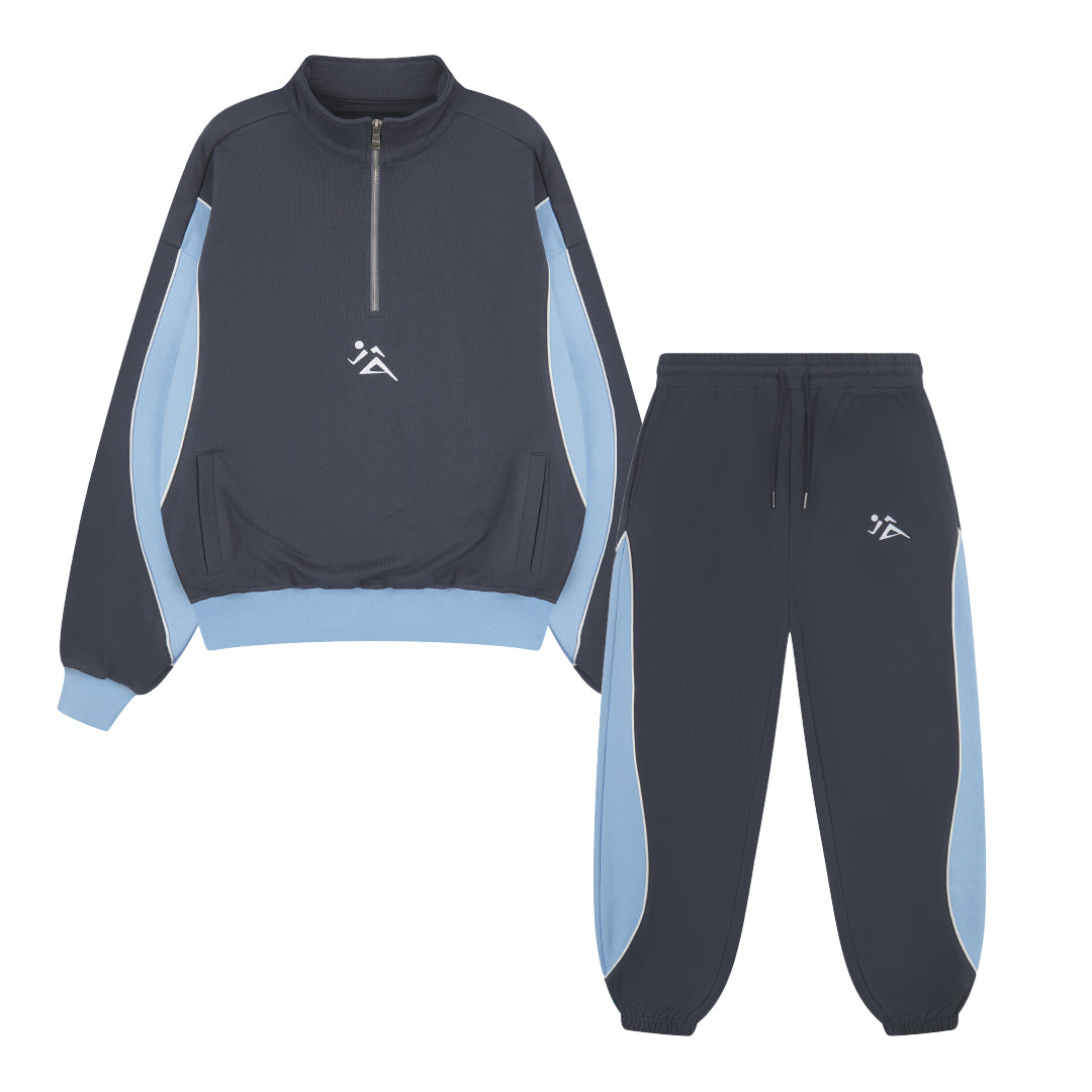 Vice 84 'Game Day' Heavyweight 1/4 Zip Joggers Set Navy – UN