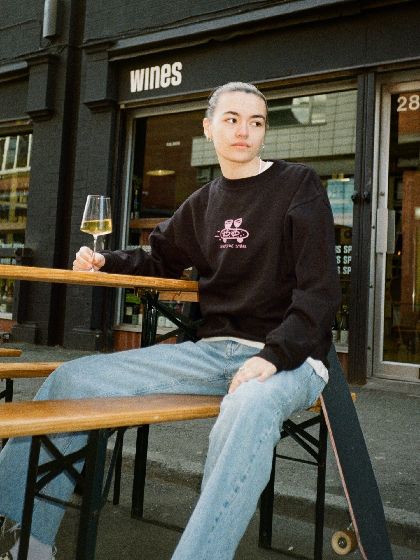 Other Side Store 'Wine Skate' Sweater - Black