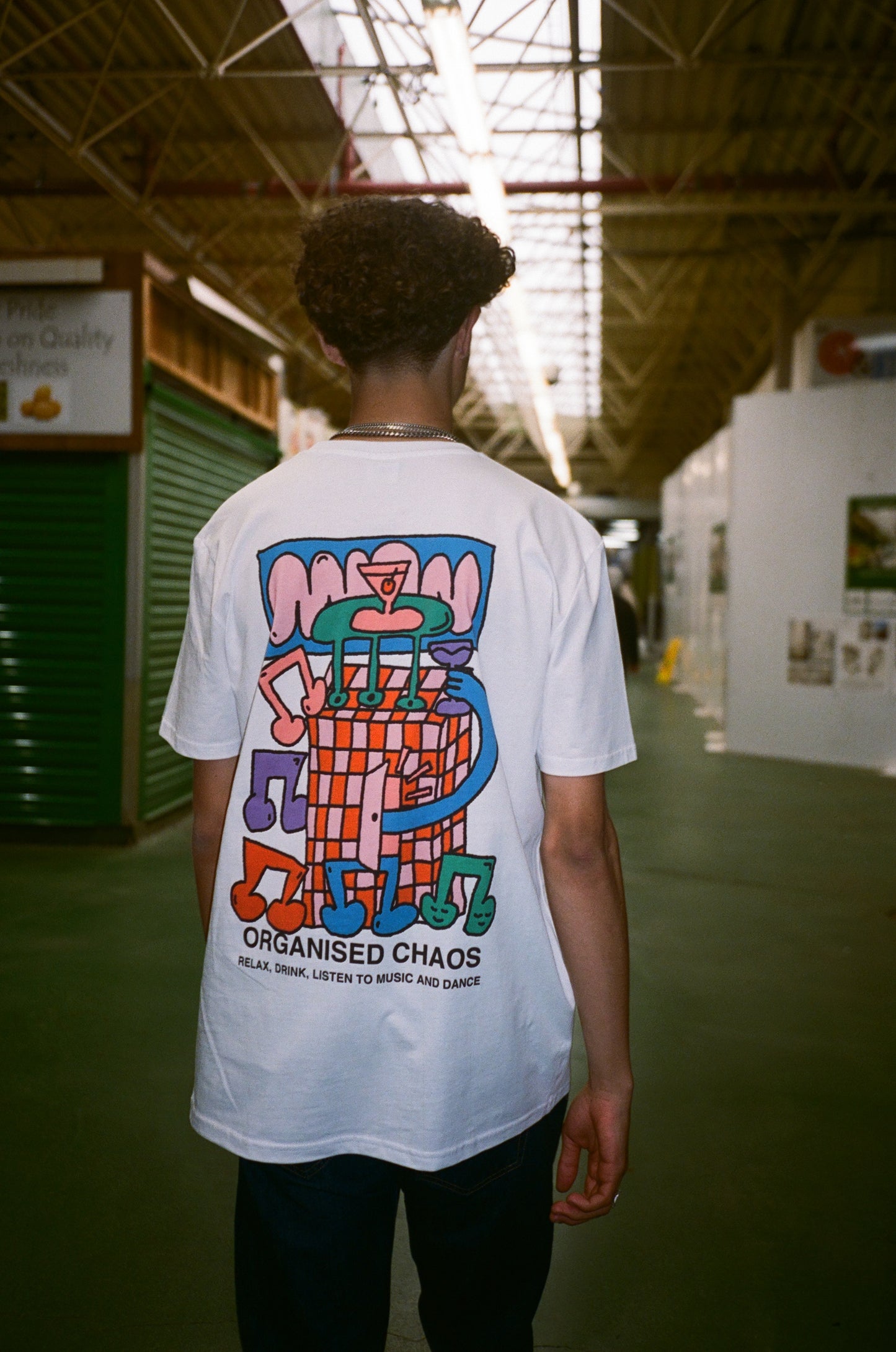 Other Side Store 'Organised Chaos' Organic Tee - White
