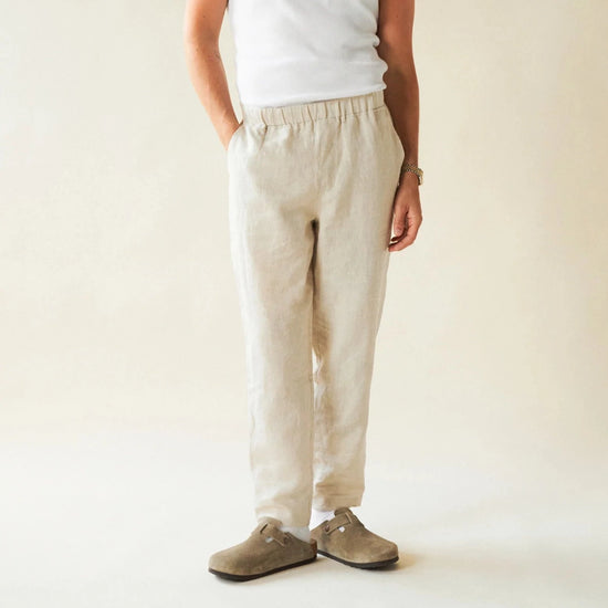 bound 'Alfama' Linen Trousers - Sand