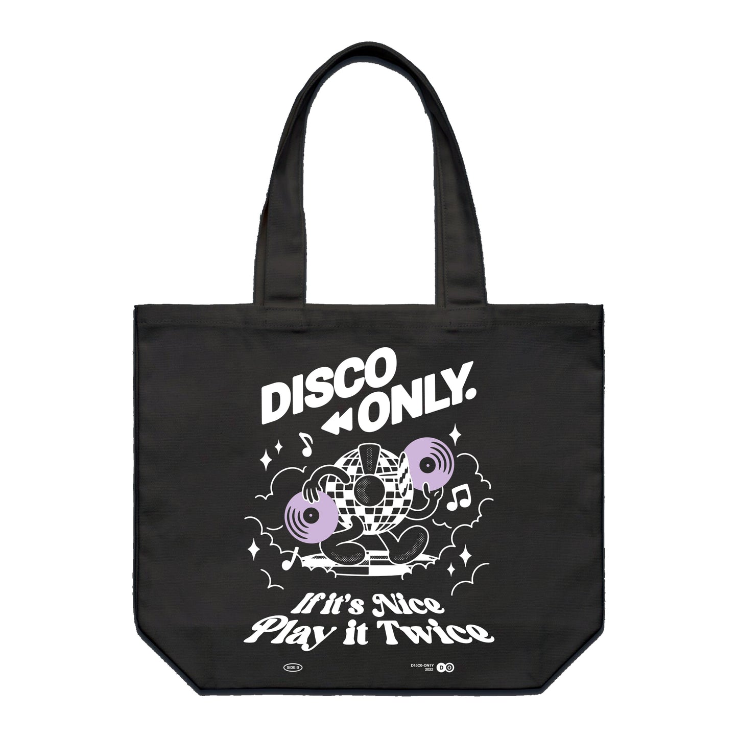 DISCO ONLY 'Play It Twice V4' Tote Bag - Black