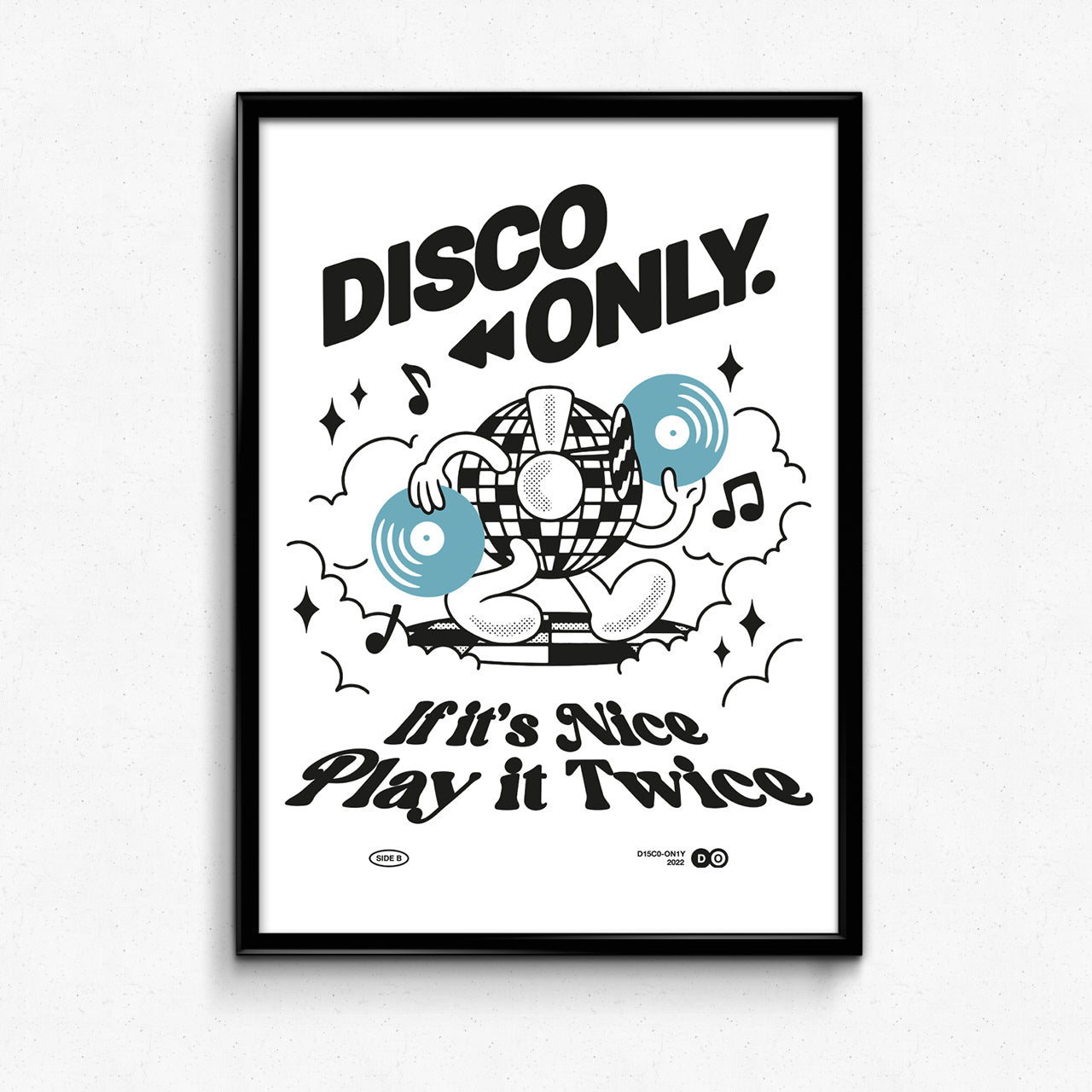 DISCO ONLY 'Play It Twice V4' Print - White