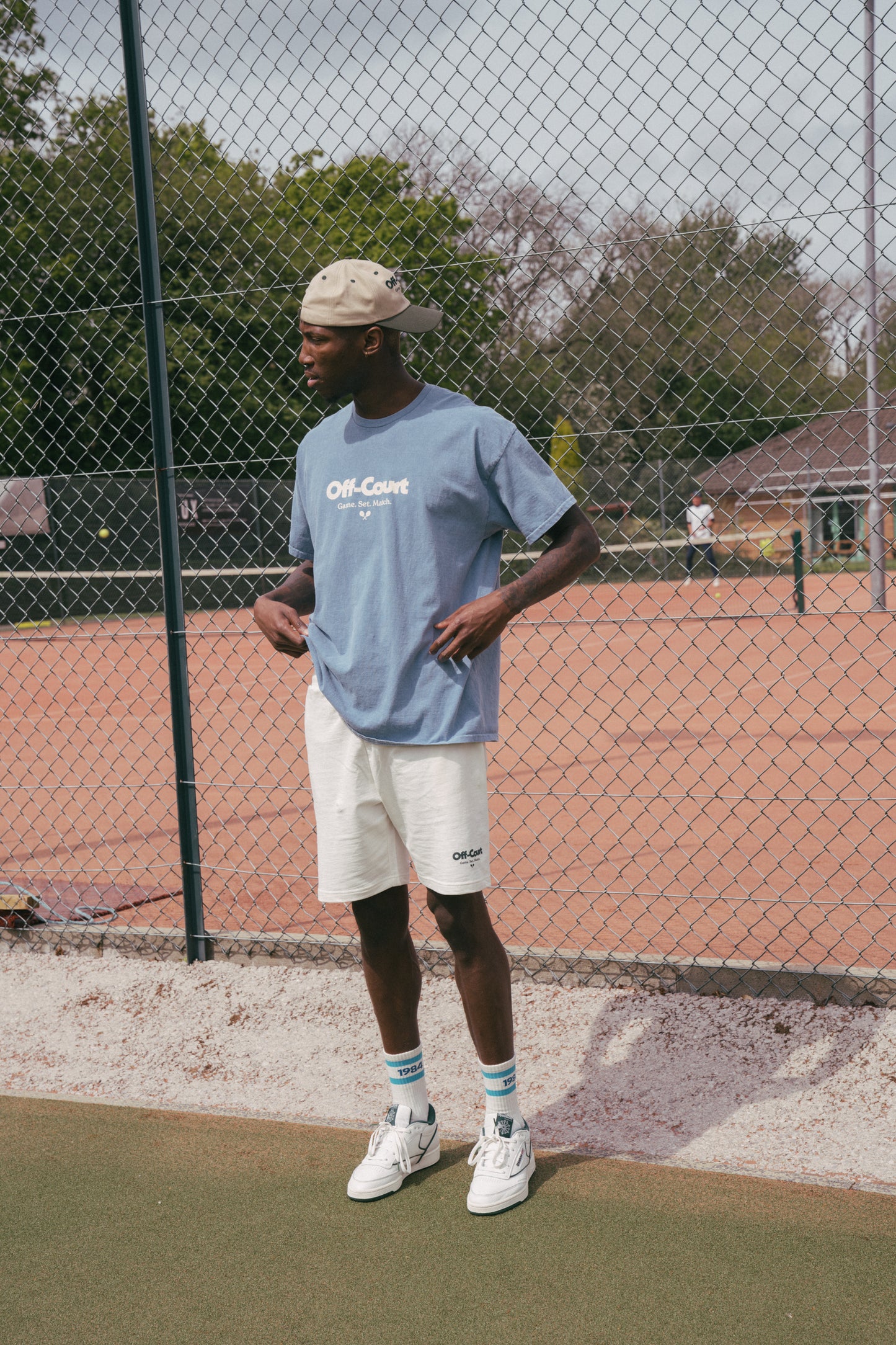 Vice 84 'Off Court GSM' Vintage Washed Tee - Sky