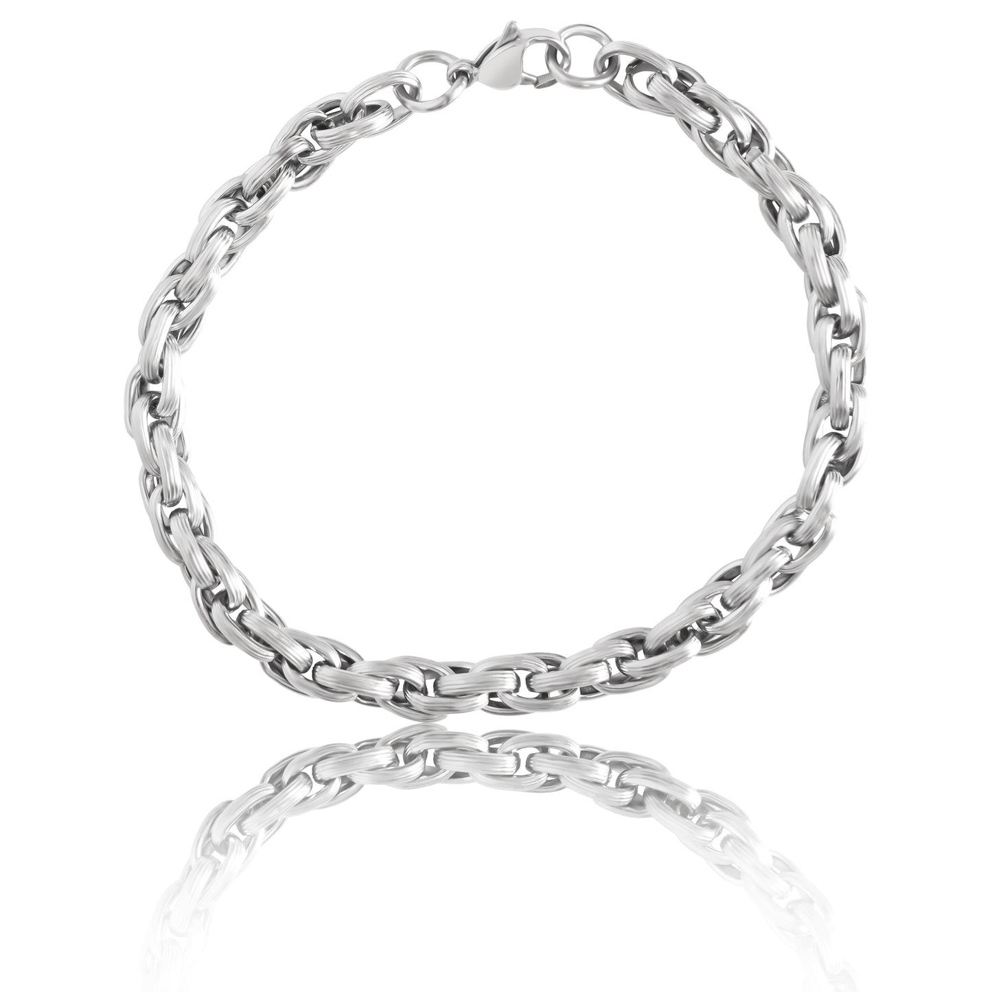 Thick Rope Bracelet - Silver