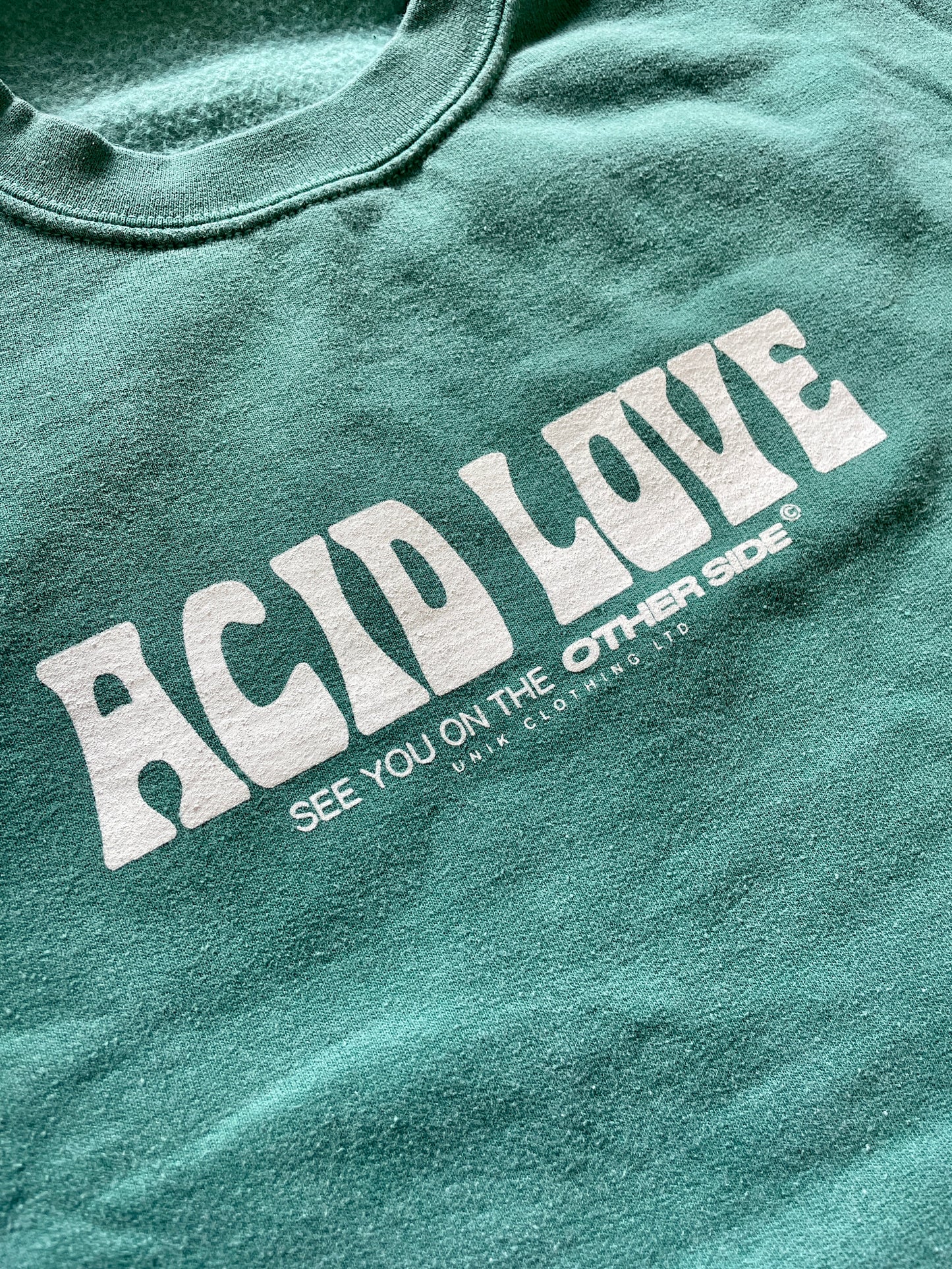 Acid Love 0.06 'Other Side' Sweatshirt - Vintage Washed Teal