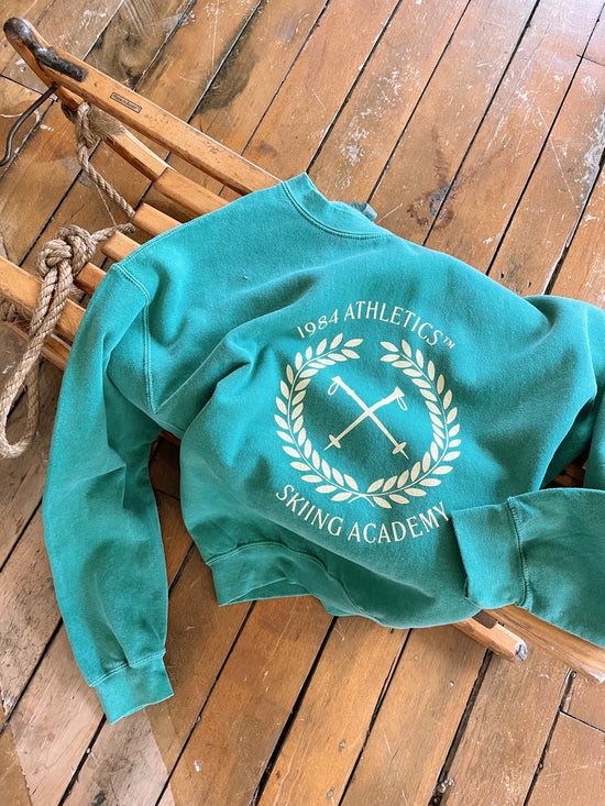Vice 84 'Ski Academy' Vintage Washed Sweater - Fern Green