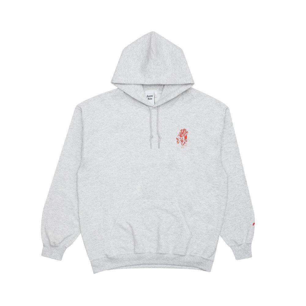 Pomme Frite 'Chips' Embroidered Hoodie - Ash - UN:IK Clothing