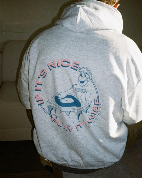 DISCO ONLY 'Play It Twice V1' Hoodie - Ash Grey