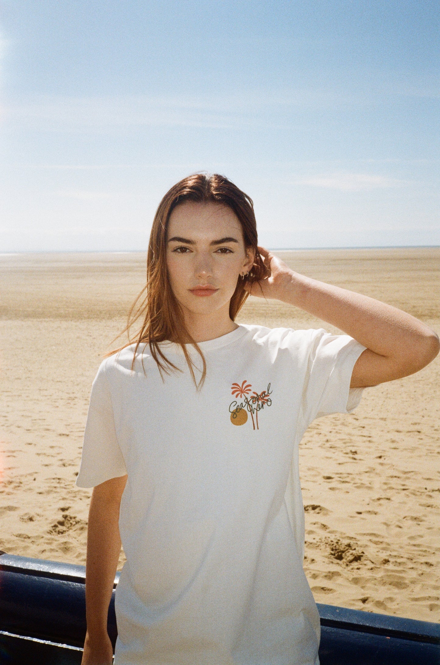 Seasonal Hero 'Palms' Tee - Natural