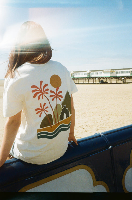 Seasonal Hero 'Palms' Tee - Natural