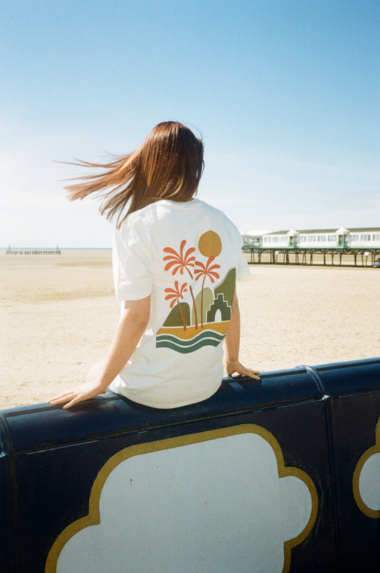 Seasonal Hero 'Palms' Tee - Natural