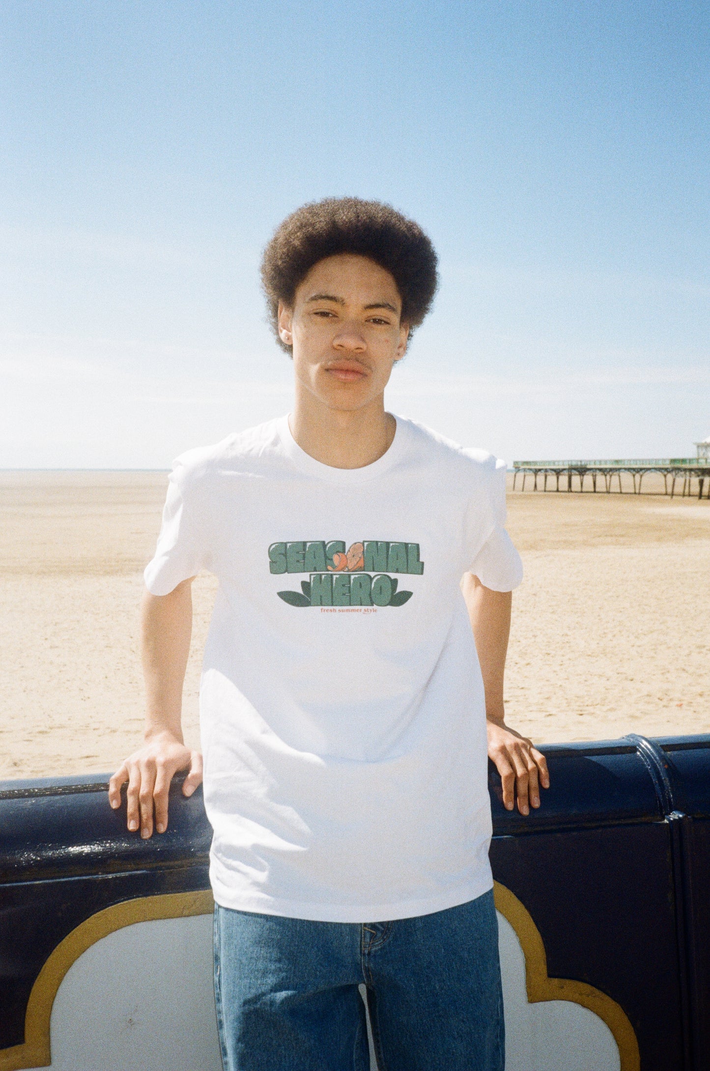 Seasonal Hero 'Oranges' Tee - White