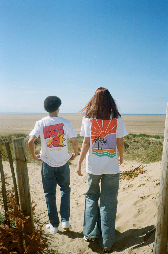 Seasonal Hero 'Abstract Sunset' Tee - White