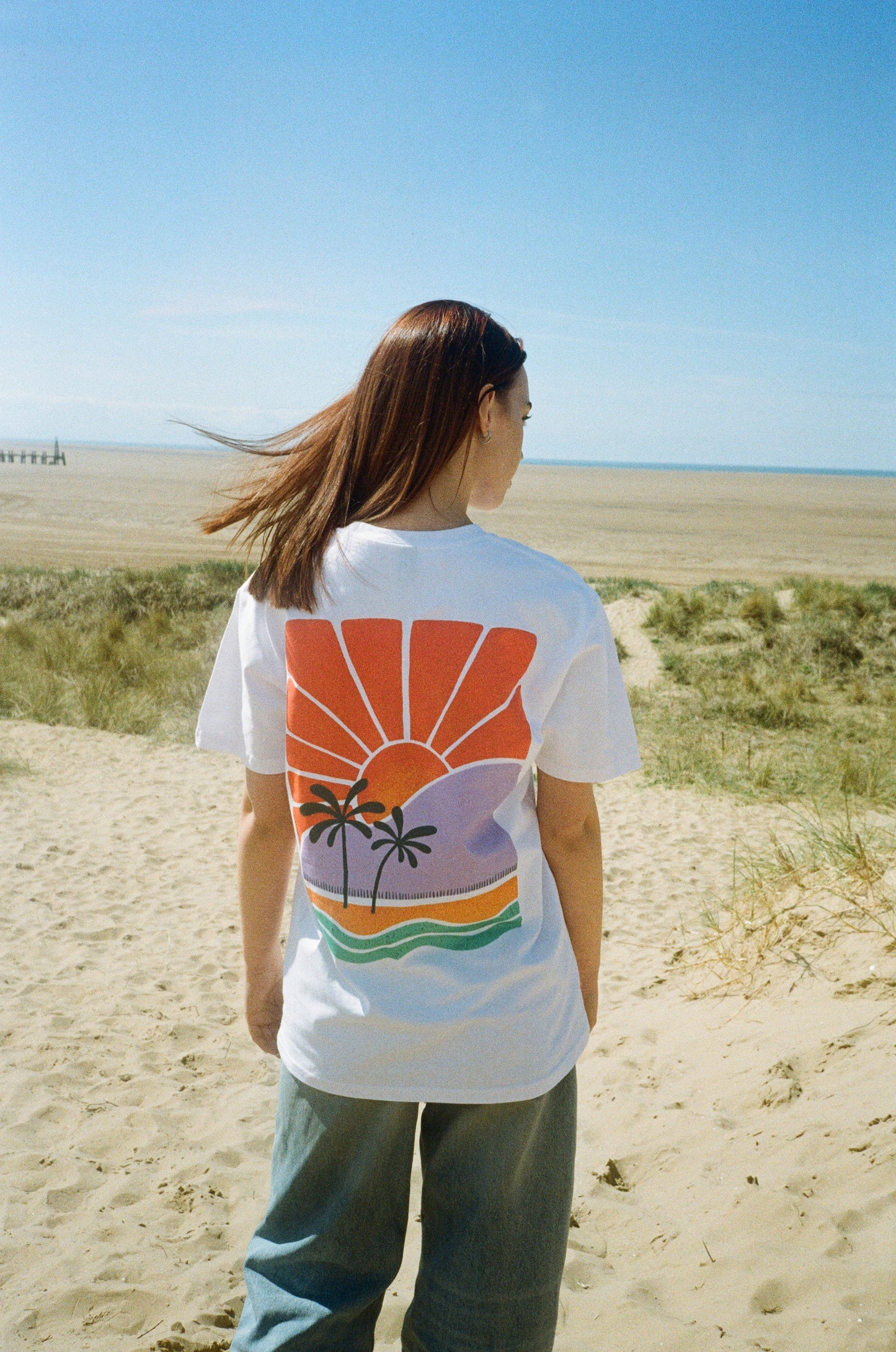 Seasonal Hero 'Abstract Sunset' Tee - White