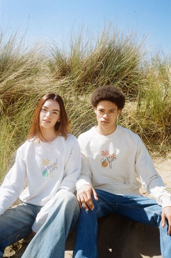 Seasonal Hero 'Palms' Sweater - Organic Cream Ash Heather