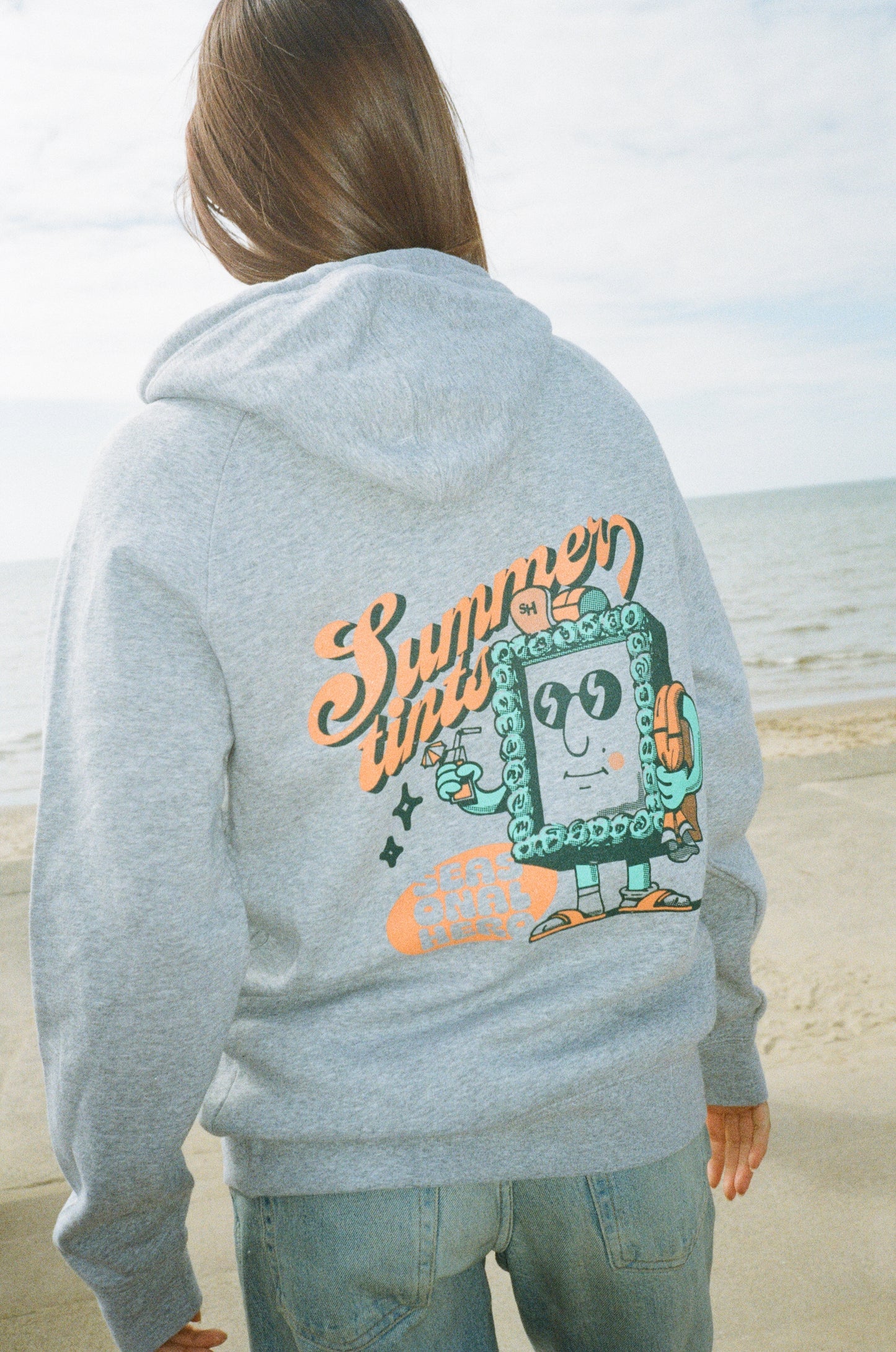 Seasonal Hero 'Summery Tints' Hoodie - Heather Grey