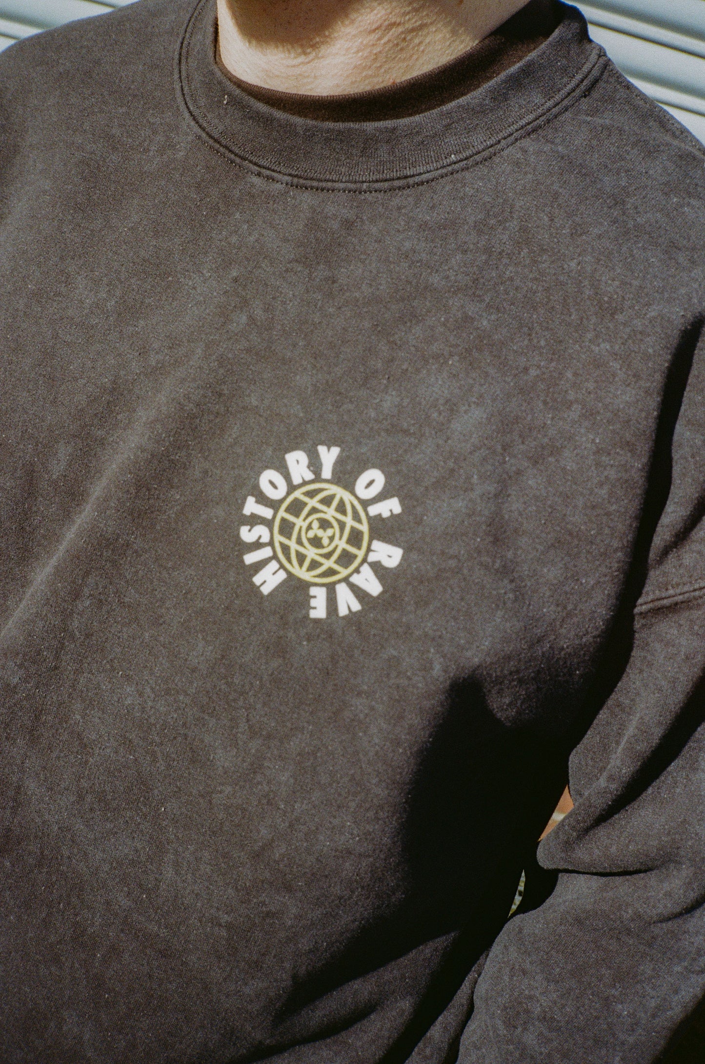 History Of Rave 'Colosseum' Acid Wash Sweater - Black