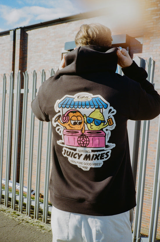 Load image into Gallery viewer, History Of Rave &amp;#39;Juicy Mixes&amp;#39; Hoodie - Black
