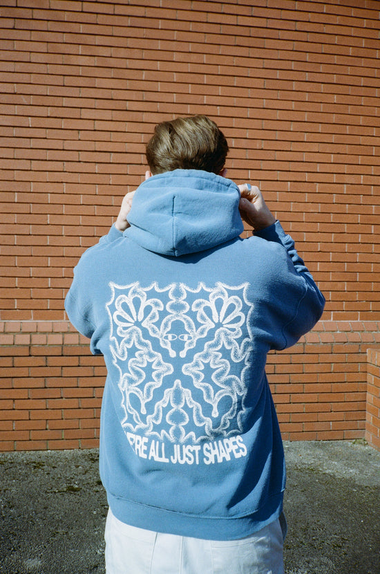 KBAR X UN:IK 'Shapes' Vintage Washed Hoodie - Slate Blue