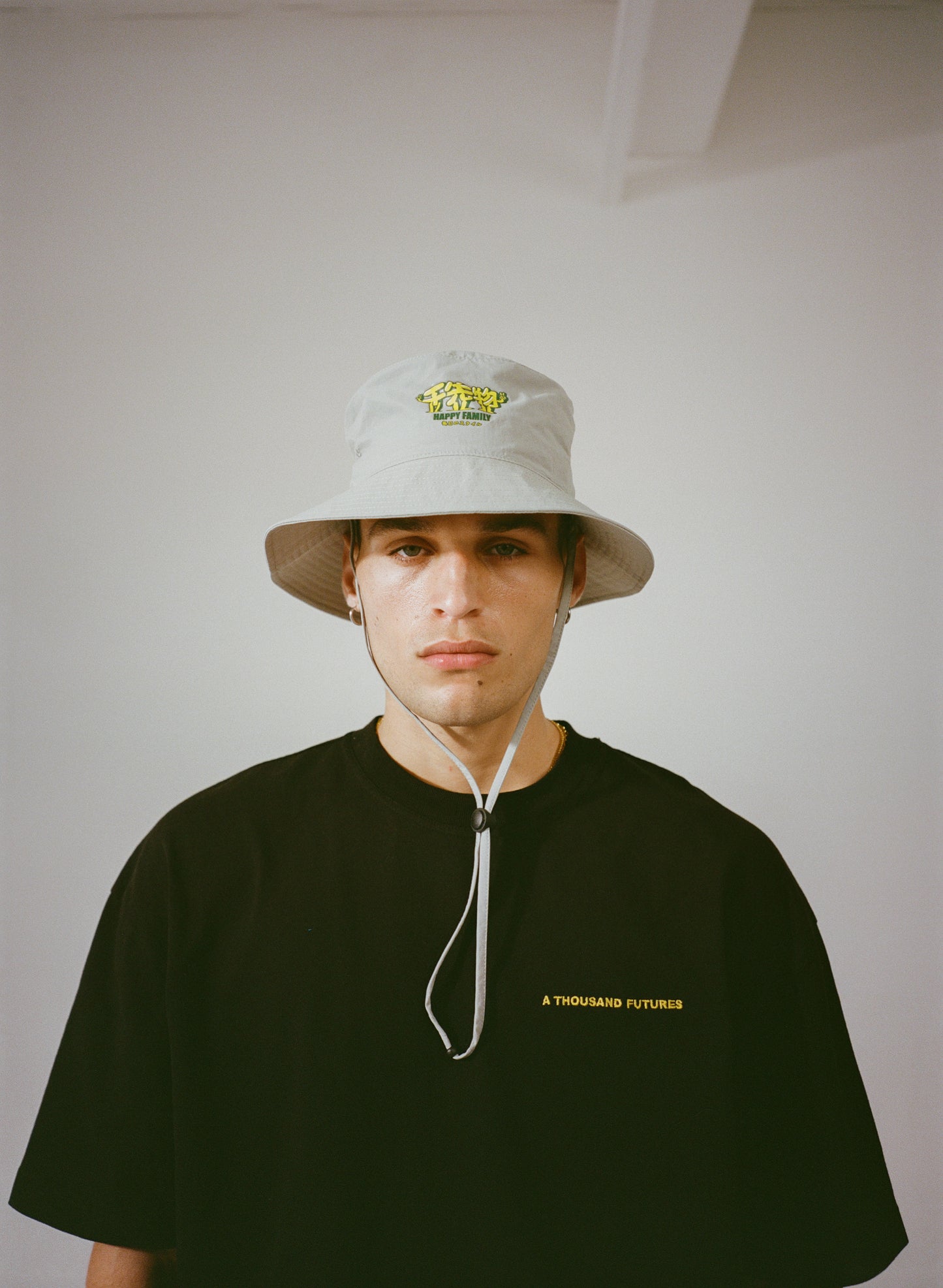 A Thousand Futures 'Happy Family' Wide Brim Bucket Hat - Nylon Grey