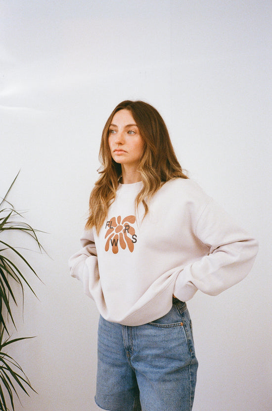 FLWRS Relaxed Crew Neck Sweater - Bone