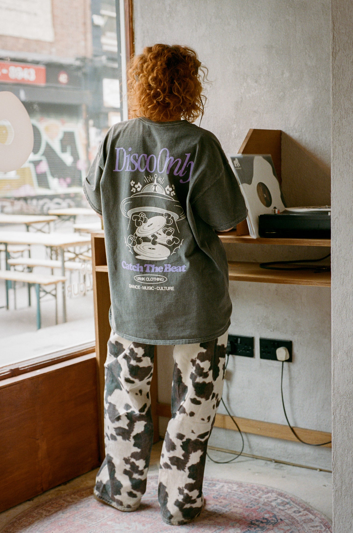 DISCO ONLY 'Catch The Beat' Vintage Washed Tee - Black
