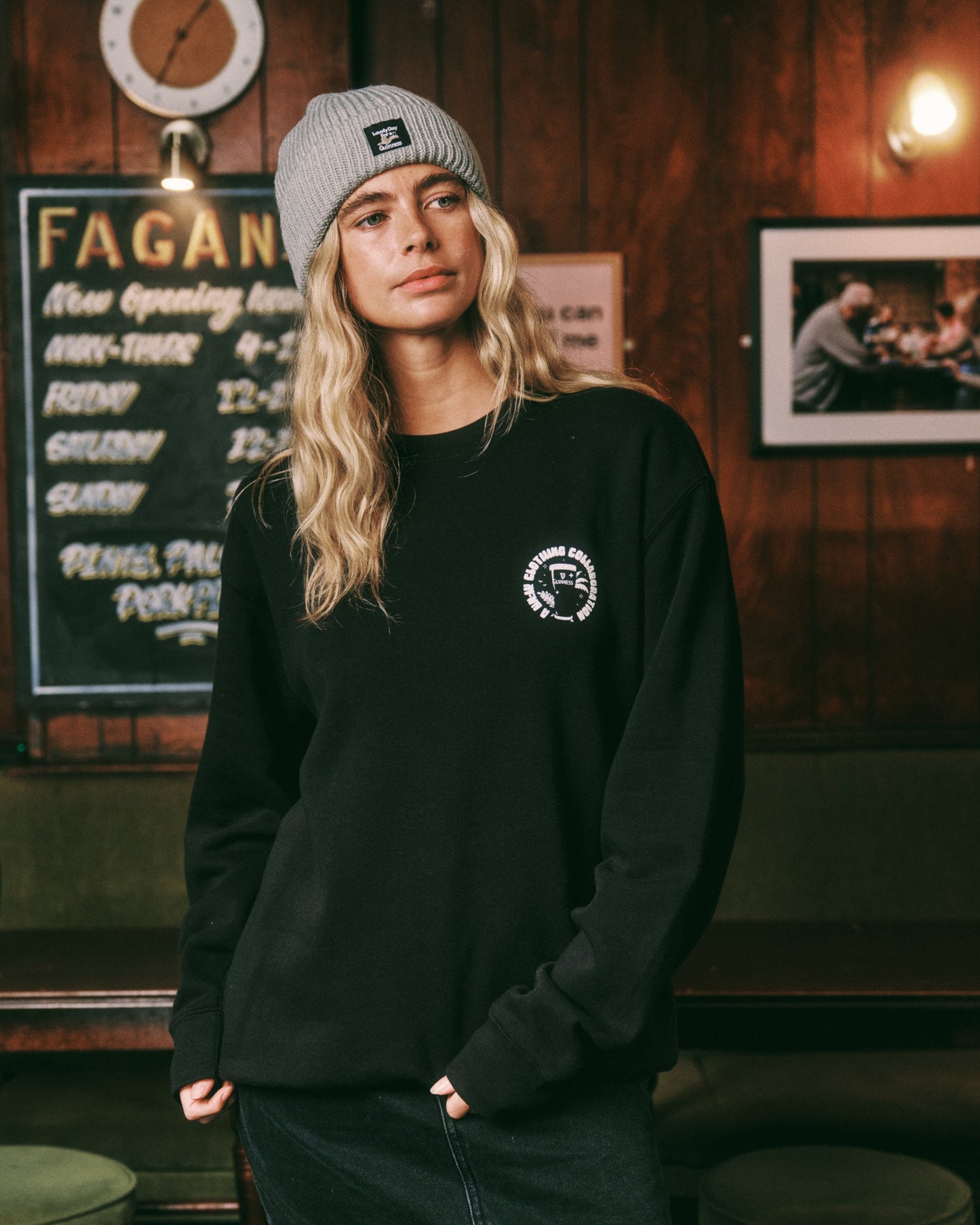 Guinness x UN:IK Ribbed Beanie - Light Grey