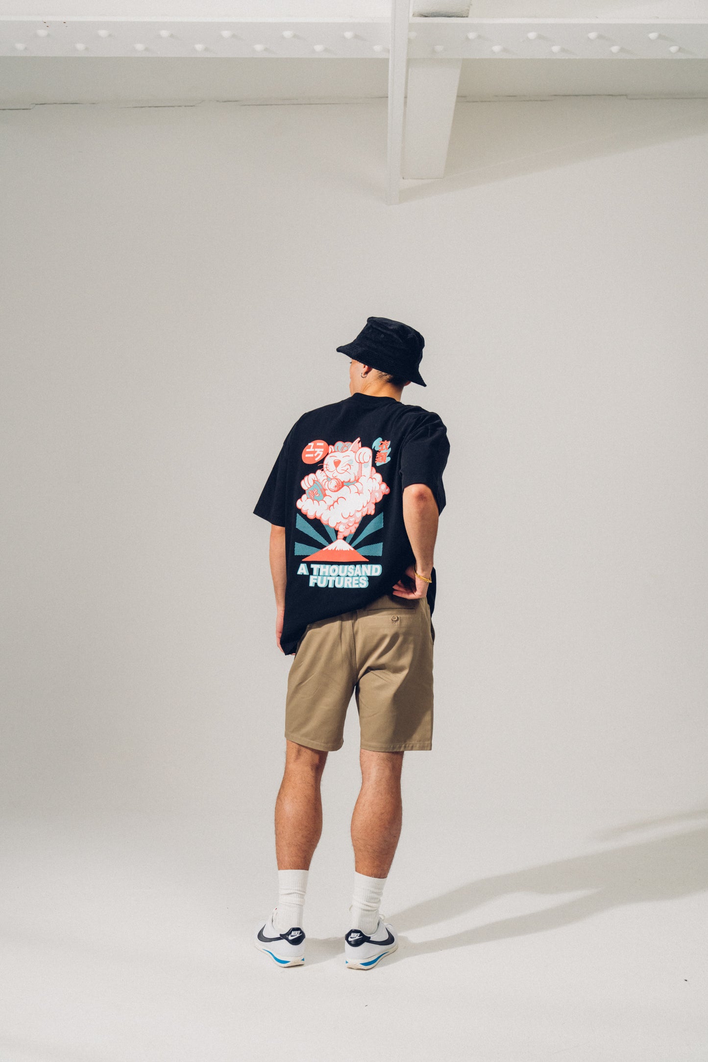 A Thousand Futures 'Lucky Cat' Tee - Black