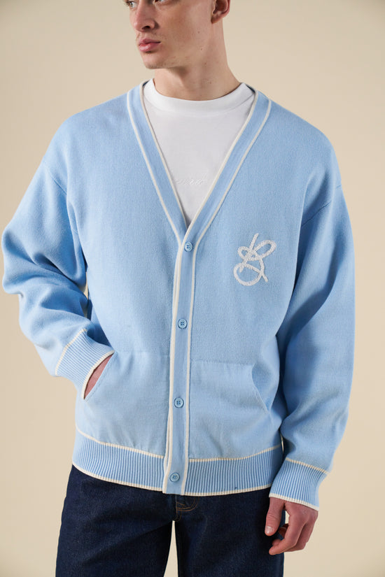 bound Signature Chenille Cardigan - Sky Blue
